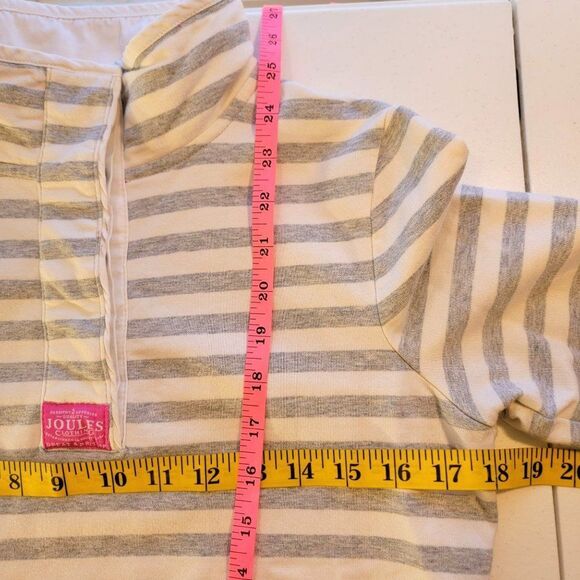 Joules Cowdray Sweatshirt Womens 6 Pullover Pink White Striped Mock Neck Barbie - Picture 12 of 12